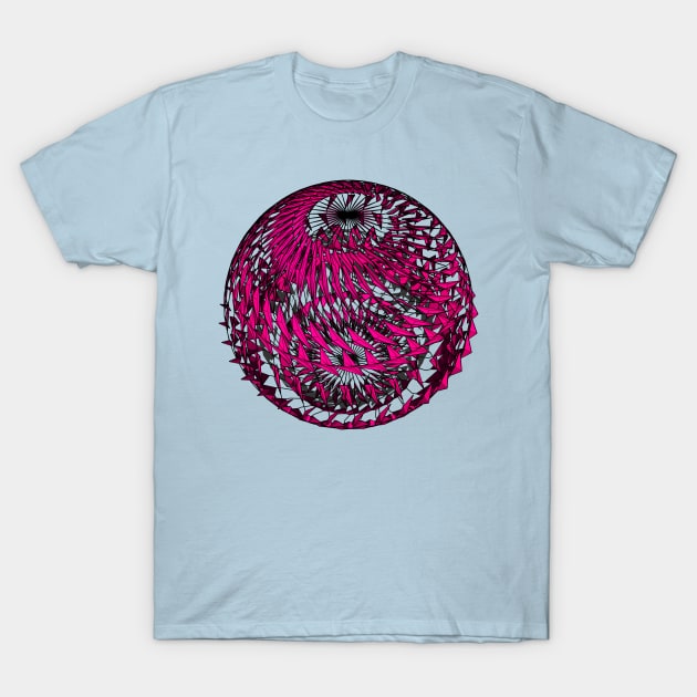 Pink origami mandala T-Shirt by M[ ]